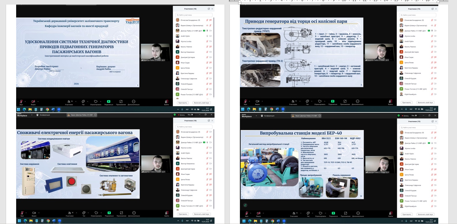Захист магістерських кваліфікаційних робіт за ОПП «Вагони та вагонне господарство»