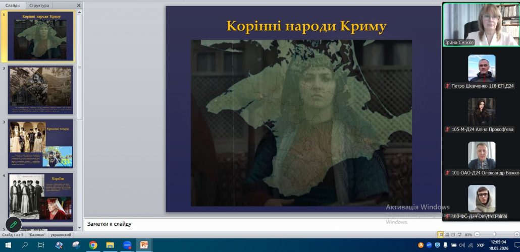 18.05.2026 відбулось засідання історичного гуртка, присвячене Корінним народам Криму